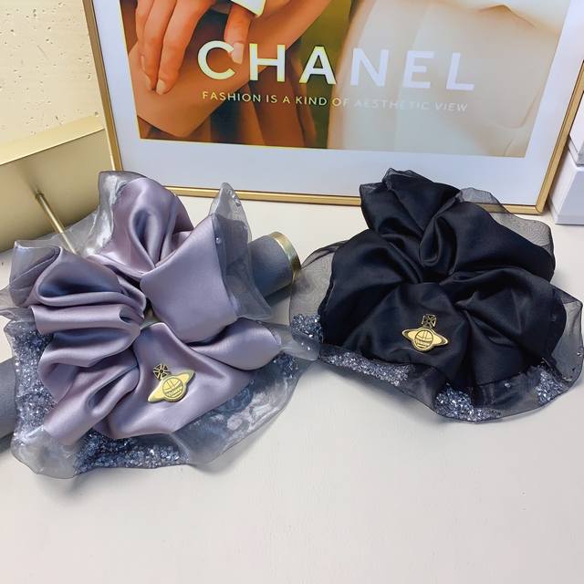 Queen Mother's rubber band satin organza edging rubber band hair band daily exq