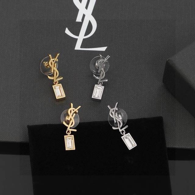 Ysl Saint Laurent earrings, original brass. Founded in 1961, Yves Saint Laurent'