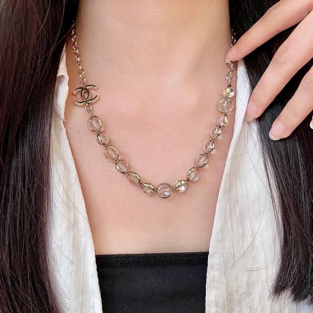 Chanel transparent double C necklace