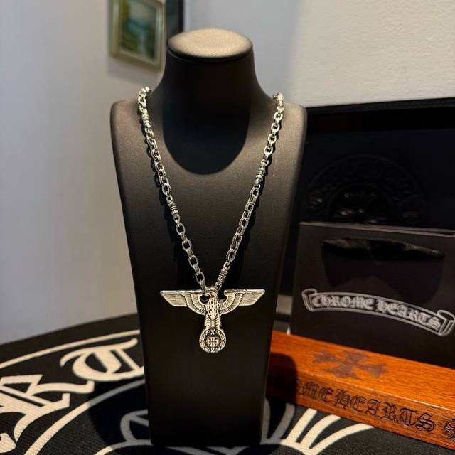 New counter quality Chrome Hearts cross necklace, eagle pendant with concave an