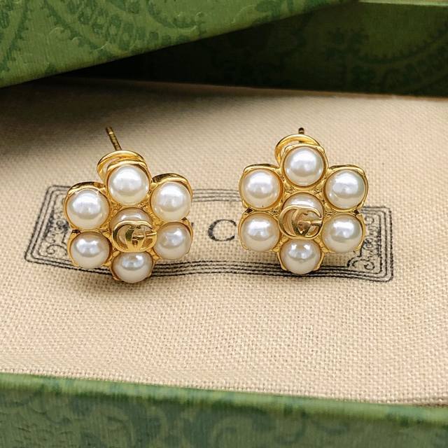 No. Ged0100 Gucci Double G Rice Pearl Earrings Retro Girl Must-Have