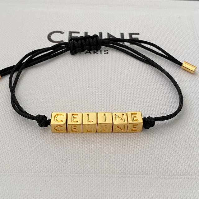 Celine dice letter braided rope bracelet