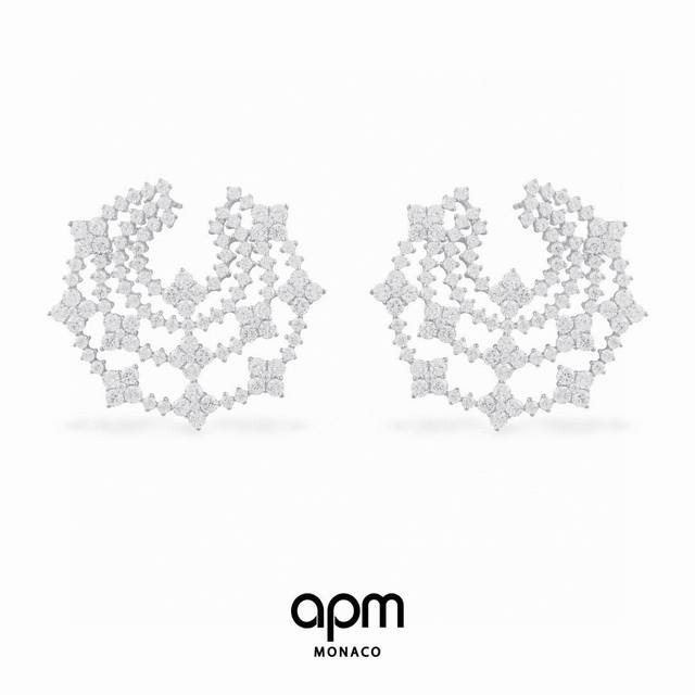 Apm Monaco personalized shining silver earrings for women, high-end temperament