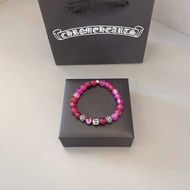 Chrome Hearts with plum red diamonds. A new, beautiful bracelet with a higher g