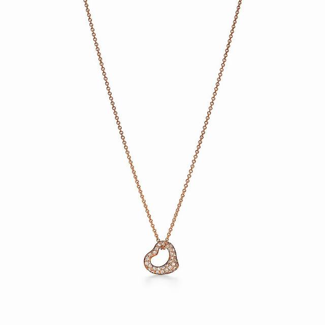 Tiff necklace, heart necklace, full diamond heart-shaped necklace, fashionable p