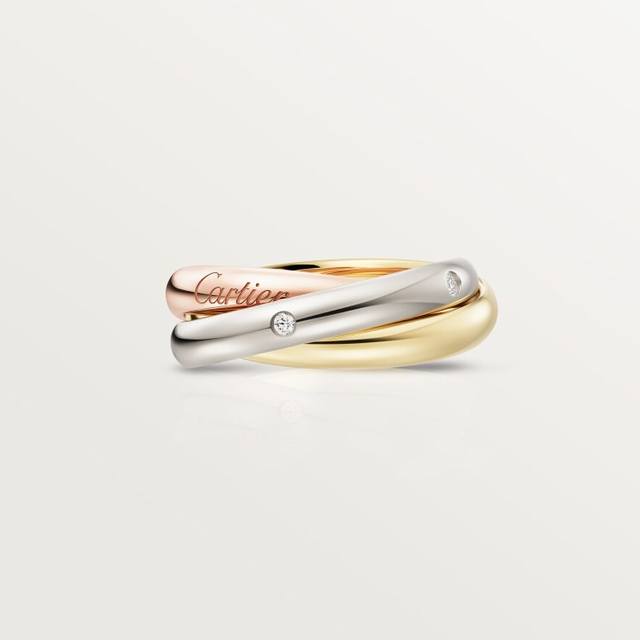 Cartier three-ring ring with diamonds Size 6-7-8-9 Diamond ring