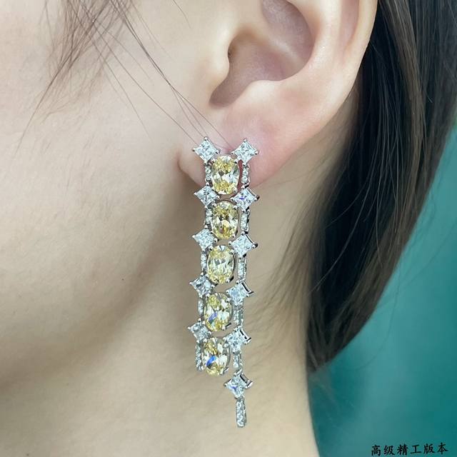 This price adjustment colored gemstone: 925 new imported yellow evening diamond