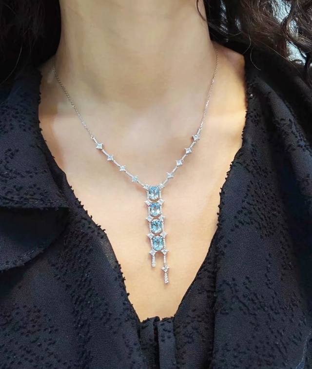 This price adjustment colored gemstone: imported 925 imported aquamarine evening