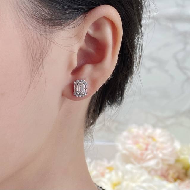 This price adjustment color gem: 925 imported custom high-end rock sugar earring