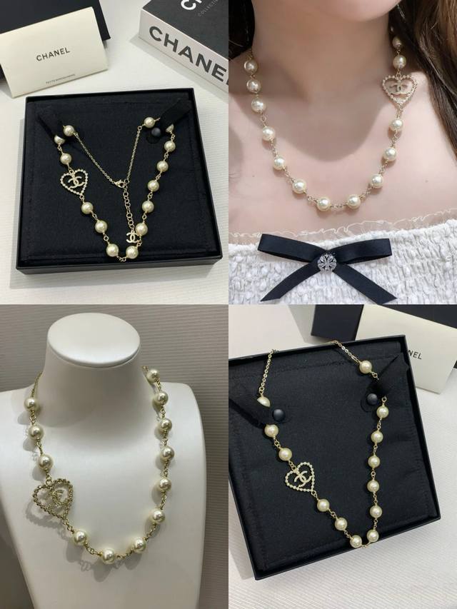 New product, really love Chanel 25p new hollow heart rhinestone double C pearl
