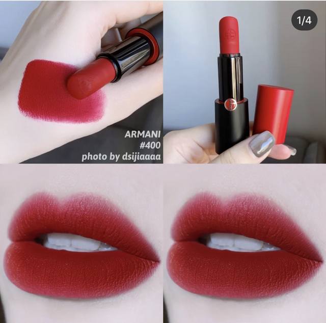 Mingtong Version Armani Beloved Matte Lipstick Armani 400 Retro Red - An absolut
