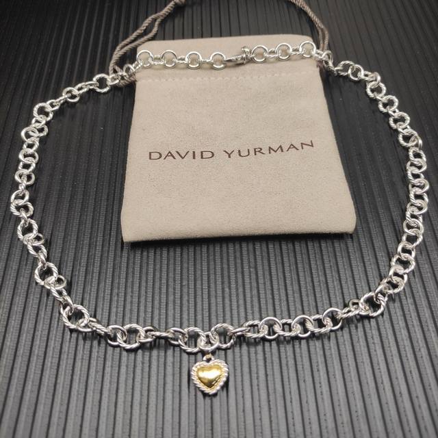 David Yurman 4.5mm heart-shaped cord necklace, 51cm in length. Item number: Dyxl