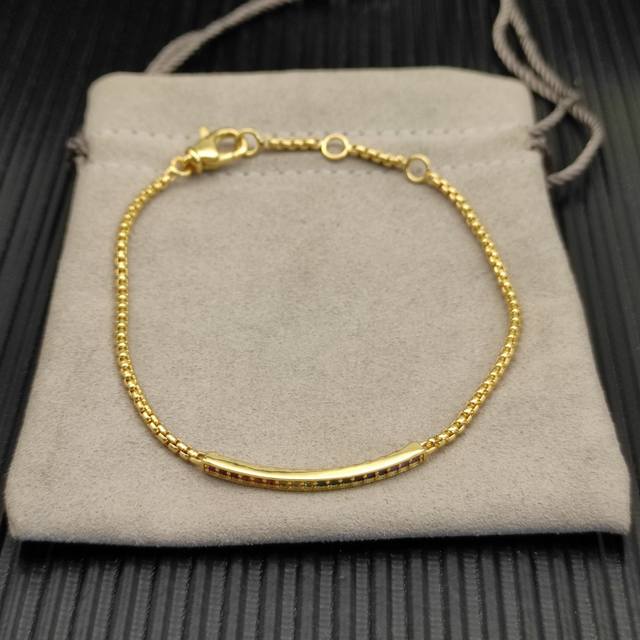 Davidyurman 1.7mm Petite Bar Diamond Bracelet 18.5cm + 1.5cm + 1.5cm = 21.5cm It