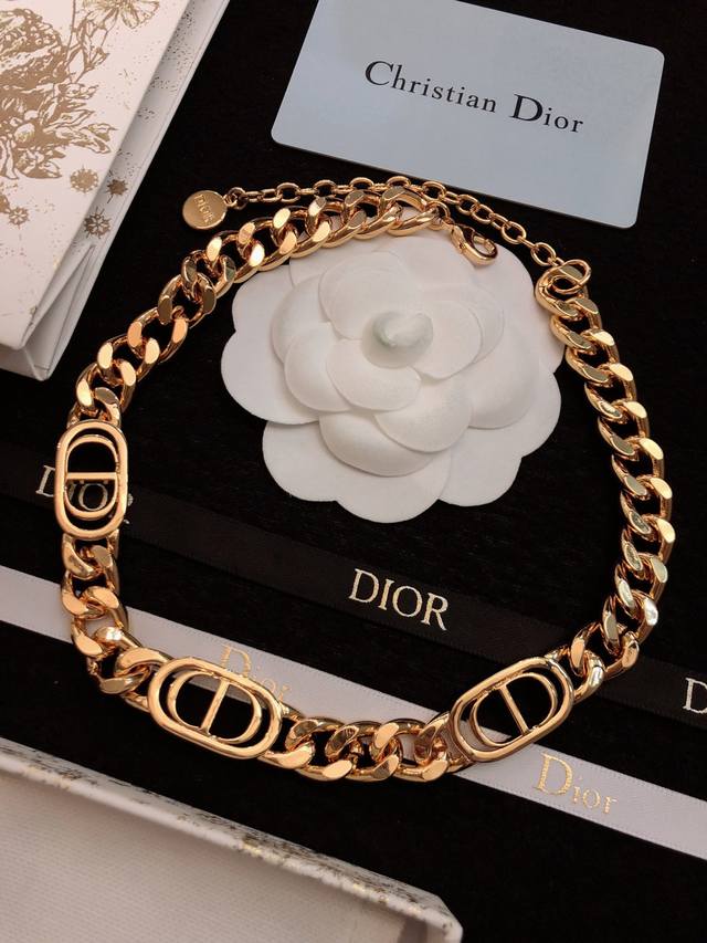 New Dior chain Dior CD smooth choker necklace, newly launched from the boutique,