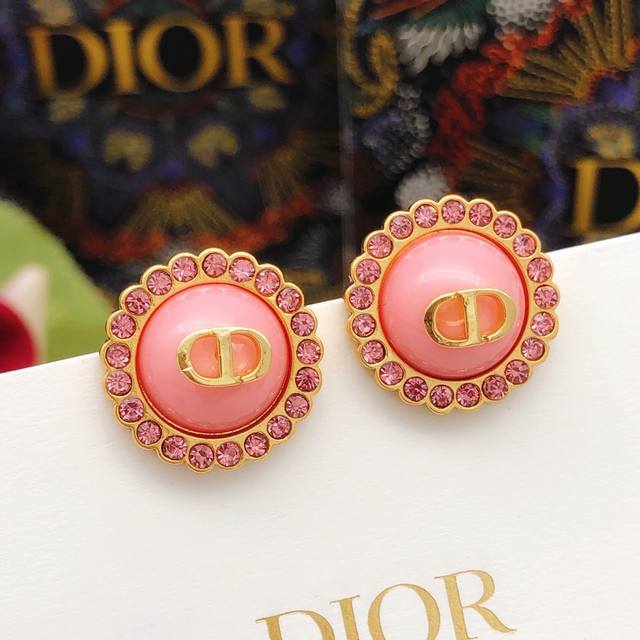 Item No. Ded0548 Dio* Latest Pink Round Diamond Earrings, Same Material as Zp Br