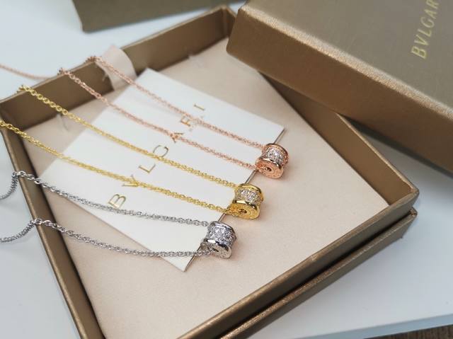 Bvlgari upgraded original-quality Bvlgari full diamond solid small waist necklac