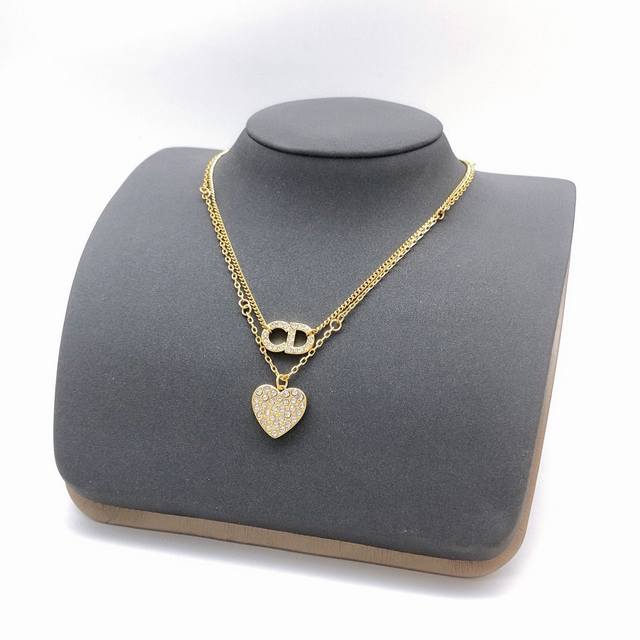 Item No. Dxl0208 Dio* Latest Heart Double Layer Necklace, Batch Z, Brass Materia