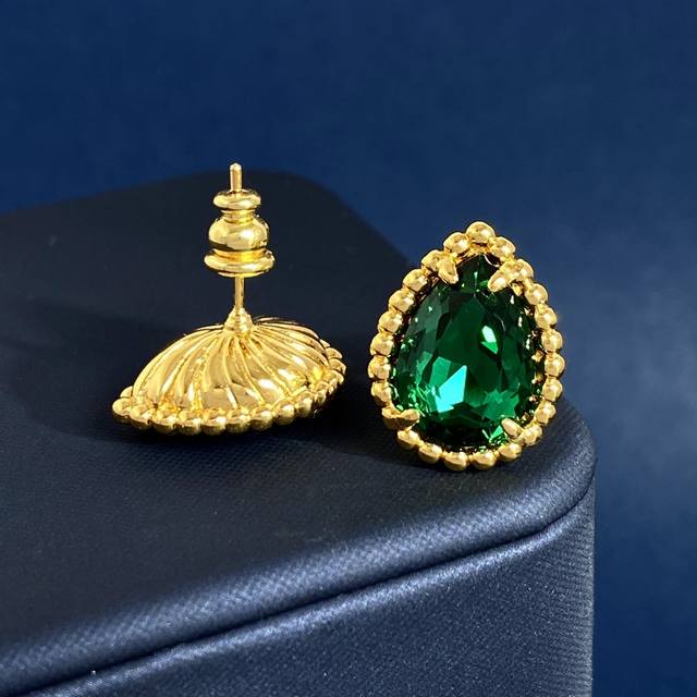 Earrings Bs80 Unmarked Boucheron Style Made Dopamine Artificial Colored Gemstone