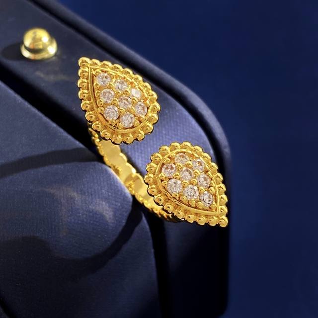 Bs80 Boucheron European and American style metallic full diamond double teardrop