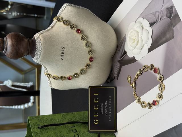 Gucci Colored Diamond Bracelet and Necklace Set (Gucci!) A strong retro trend ha