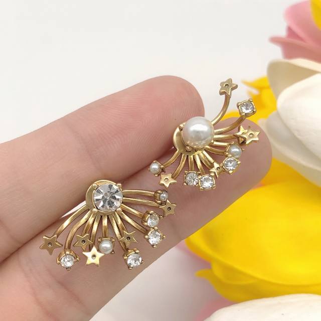 Item No. Ded0082 Dior Jadior Star Diamond Pearl Earrings - High-end quality, 1:1