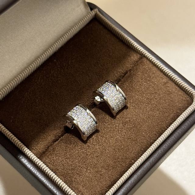 A6788 B.Zero1 Series Slim Waist Full Diamond Stud Earrings Classic Bestseller Ve