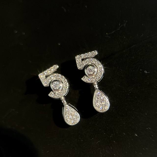 A0912 Chanel Classic 5-Character Teardrop Earrings, 1:1 Custom Made in S925 Ster