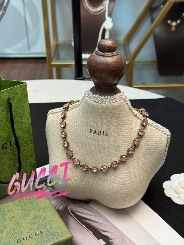 Gucci colored diamond necklace. A strong retro trend has swept the entire fashio