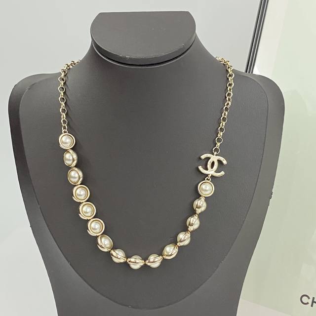 Code N843 Chanel Necklace Hot Selling New Arrival Chanel 24 Pearl Double C Neckl