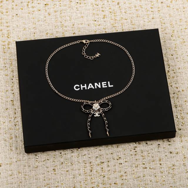 250494 We produce Zp11960! Bulk inquiries welcome. Black leather bow necklace, 2