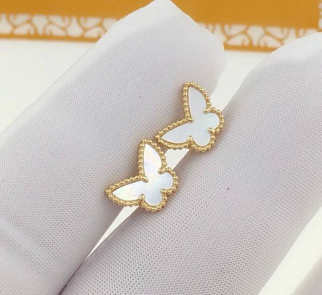 New Van Cleef & Arpels Vca Clover Earrings with UFO Earplugs S925 Sterling Silve