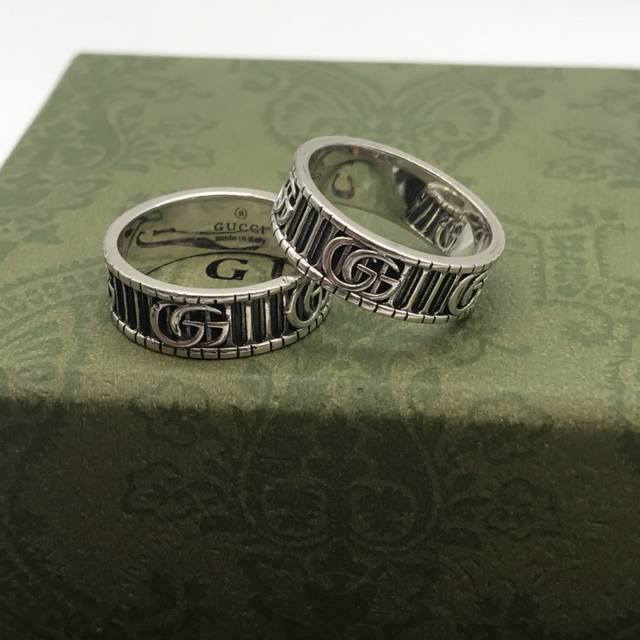 Gucci Retro Gear Double G Ring (Ddd) Sizes 10-24 (Ddd)