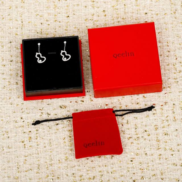 211953 We produce pearl gourd earrings, and can customize 18K real gold and diam