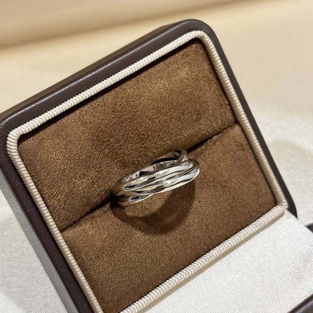 A0764 New Trinity Box Three-Ring Smooth Ring - Simple, Unique, Square Ring, Thre