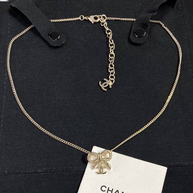 Xx0268 Chanel Double C Bow Necklace Highly Recommended! A timeless classic, this