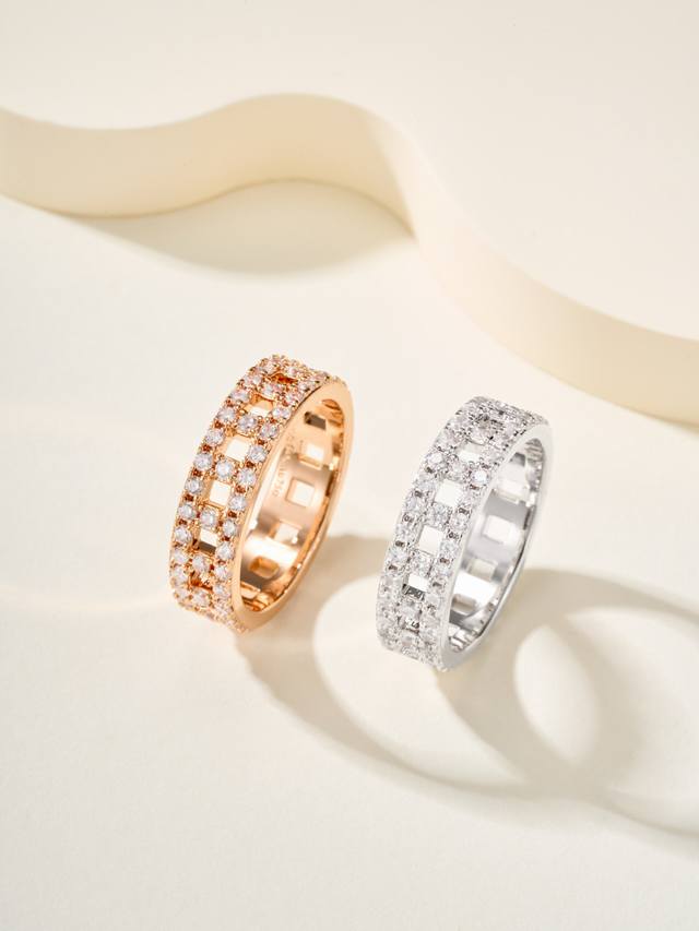 T True series full diamond ring, wide style, 5.5mm, size 5678 (Ddd). A bling-bli