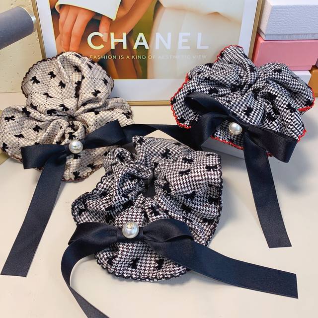 Chanel Mini Hair Tie Chanel Hair Tie Flocked Bow Pearl Hair Tie Everyday Exquisi