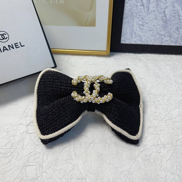 Chanel Mini Hair Clip Chanel Hair Clip New Logo Bow Hair Clip Spring Clip Three-