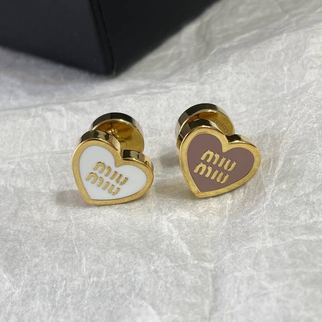 Me0783 Mu Qixi Festival Limited Edition Heart and Letter Earrings So cute and gi