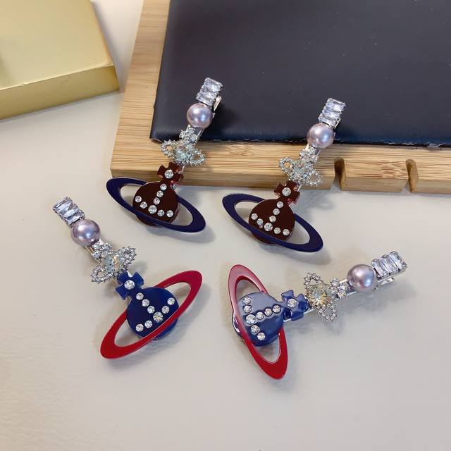 Vivienne Westwood Hair Clip Saturn Logo Hair Clip Side Clip Bangs Clip Everyday