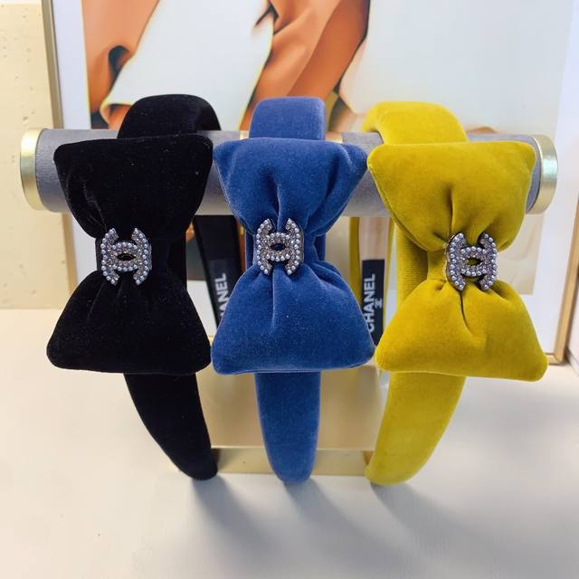 Chanel Mini Headband Chanel Headband Velvet Side Bow Luxury Style Headband Elega