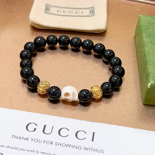 New Gucci Bracelet, Unisex, Latest Black Onyx Bracelet, Higher Grade, Celebrity