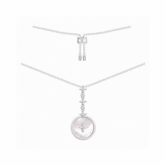 Authentic, micro-inlaid, A-batch Monaco star mother-of-pearl necklace, women's c