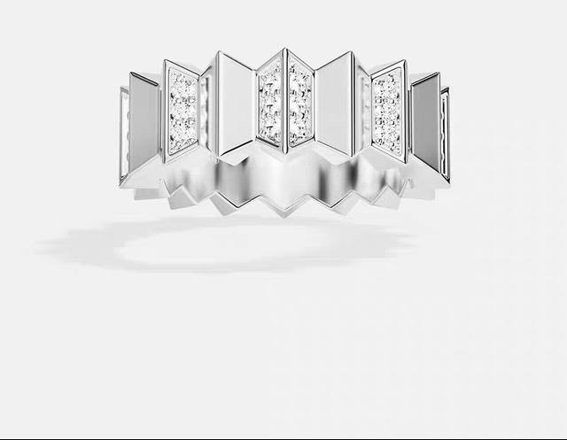 A batch M Monaco silver-white U batch And Down ring wide bracelet with stylish d