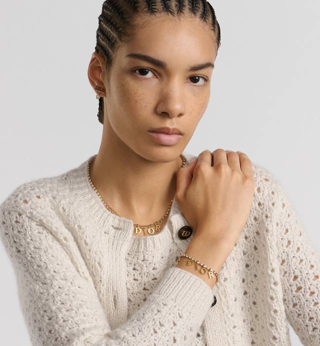 Dior necklace and bracelet, new Dior set loved by top luxury brands. The metalli