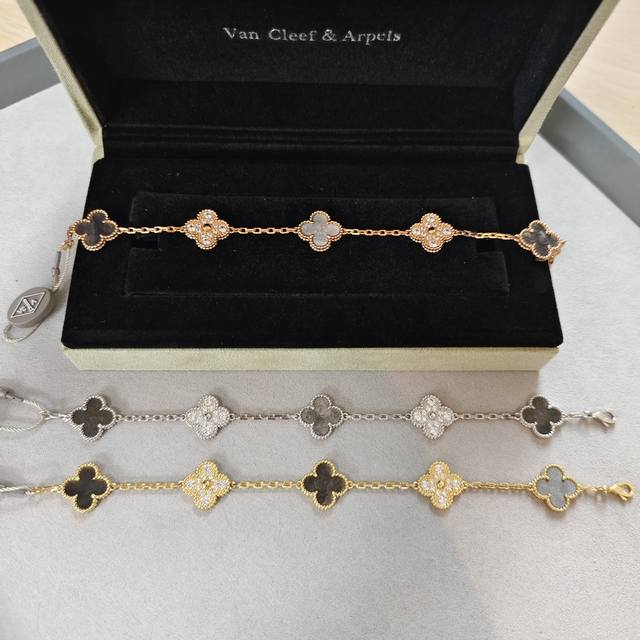 High-quality V-gold Cnc Vca natural silver obsidian interspersed with diamonds f