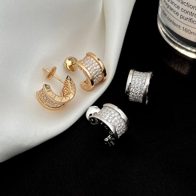 Full Diamond Waist Stud Earrings, Perfect CNC Craftsmanship Women really can't r