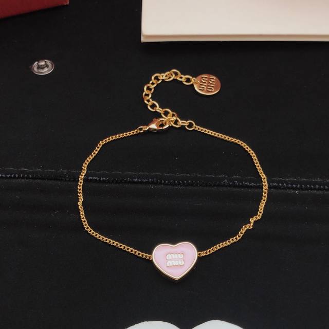 Item No. Msl0007 Miumi* Latest Pink Heart Bracelet, Batch Z, Brass Material Ddd