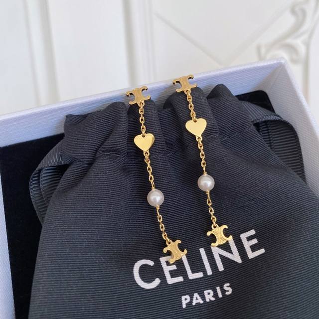 Celine Arc de Triomphe Heart Pearl Earrings - I love them! A collection I fell i
