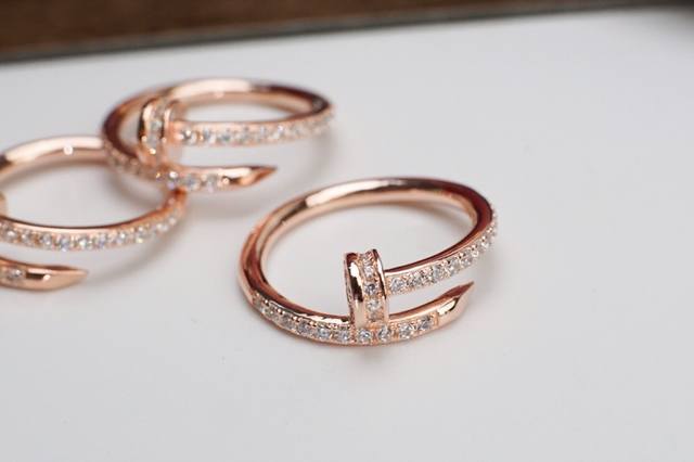 Cartier nail-shaped ring, micro-paved with full diamonds for long-lasting sparkl